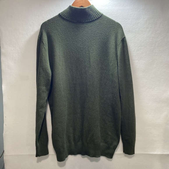 Columbia Mens Mock Neck 1/4 Zip Pullover Sweater, Olive Green, Knit Long Sleeve - Picture 2 of 9